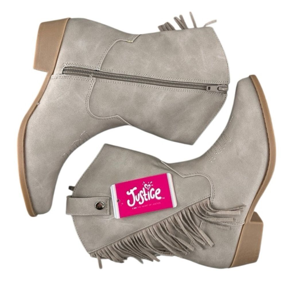 Justice Girls Cowgirl Western Boots With Fringe Size 2